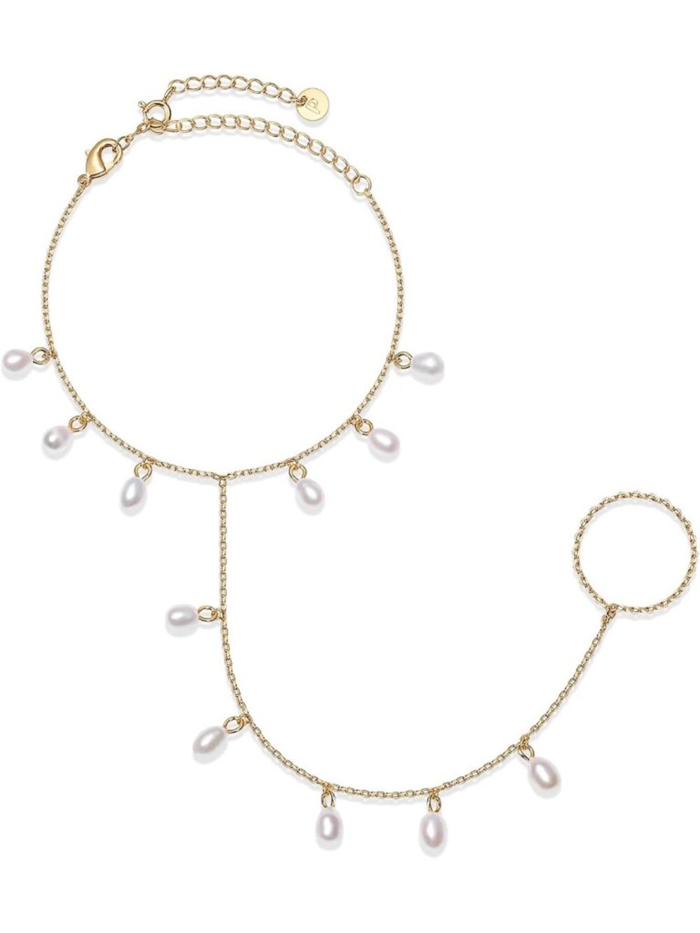 14K Gold Plated Adjustable Hand Chain Bracelet for Women - Elegant Fashion